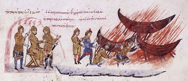 Ο Αποχάβος διατάσσει την πυρπόληση του στόλου του_Ιστορία Ιωάννου Σκυλίτζη_Μουσείο μαδρίτης