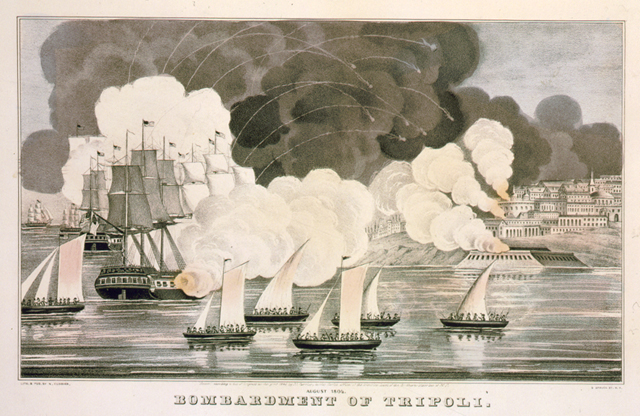 O βομβαρδισμός της Τρίπολης_λιθογραφία_Βιβλιοθήκη Κογκρέσου