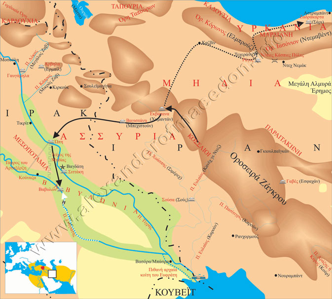 Στα τέλη του χειμώνα-αρχές της άνοιξης του 323 ο Ηρακλείδης προχωράει προς την Υρκανία κι ο Αλέξανδρος περνάει τον Τίγρη επιστρέφοντας στη Βαβυλώνα, όπου συναντάται με το Νέαρχο.