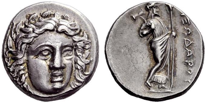 Δίδραχμο της Καρίας με την προτομή του Πιξώδαρου