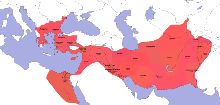 Η κατανομή των σατραπειών της Μακεδονικής αυτοκρατορίας μετά την συνθήκη της Βαβυλώνας (323π.Χ)