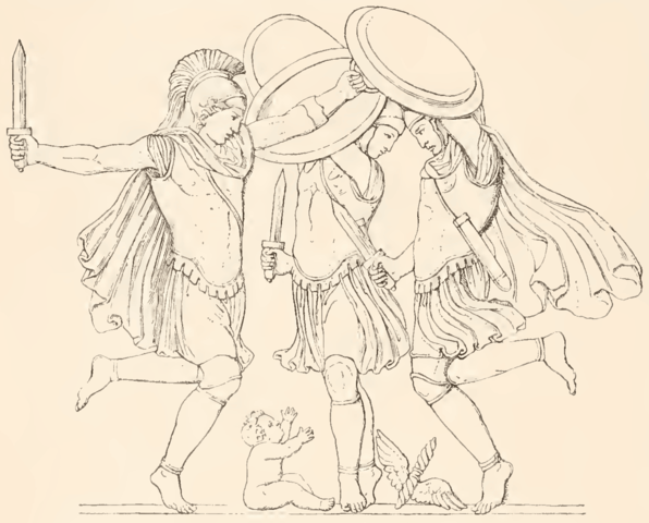 Κουρήτες χορεύουν γύρω από τον Δία (wikipedia)