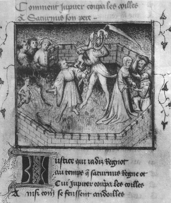 Ο ευνουχισμός του Κρόνου και η γέννηση της Αφροδίτης (αριστερά) [wikipedia]