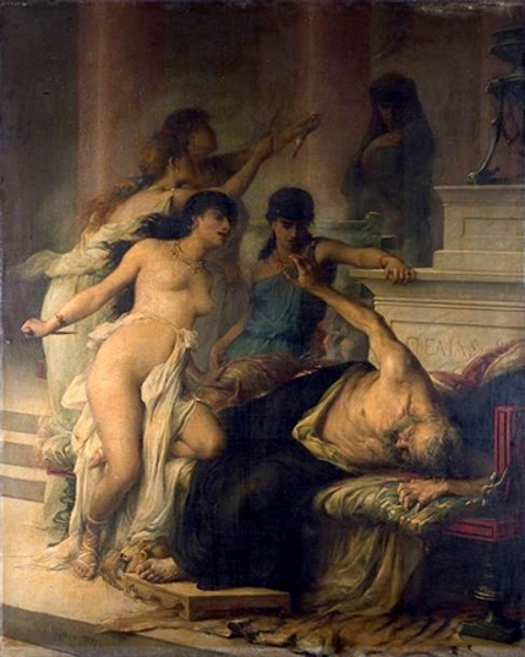 Ο φόνος του Πελία από τις κόρες του The Murder of Pelias by His Daughters (1878) wikipedia URL [https://commons.wikimedia.org/wiki/Category:Pelias#/media/File:Pelias-Moreau.jpg]