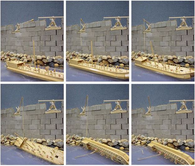 Σχήμα 7: Αναπαράσταση της διαδικασίας πλευρικού εγκλωβισμού και ανατροπής πεντήρους. 